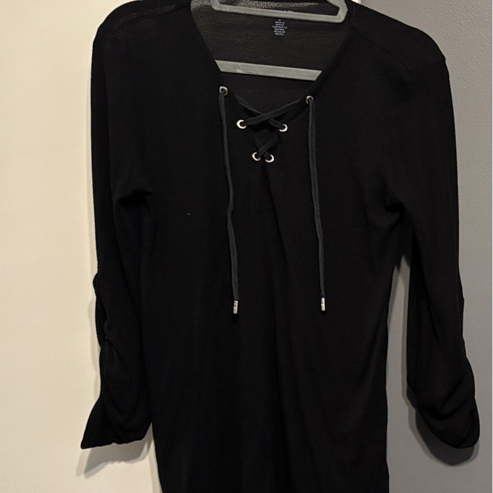 Women’s Black Lace-Up top